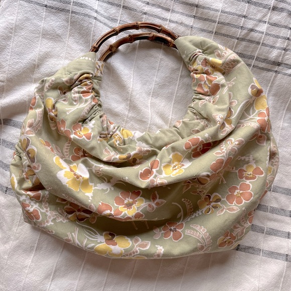 Handmade Handbags - Handmade Vintage Boho Bag with Bamboo Handled, 60’s style